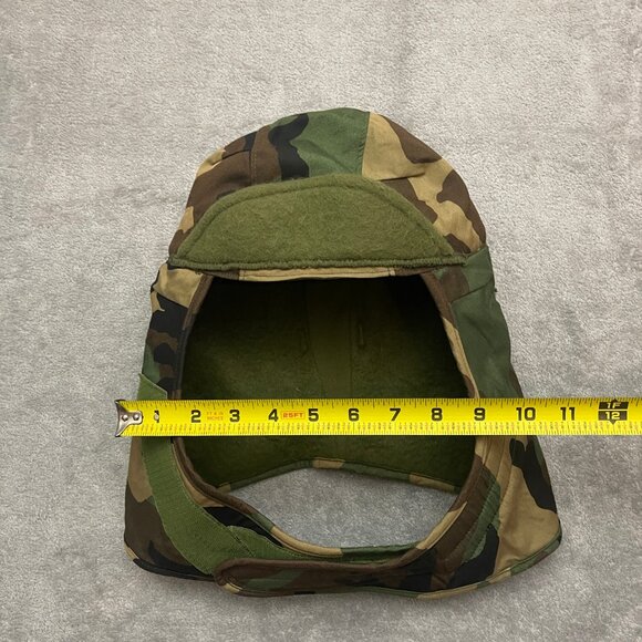 Cold Weather Cap Insulating Helmet Liner - Size 7 1/2 - Woodland Camouflage Camo - Picture 3 of 7